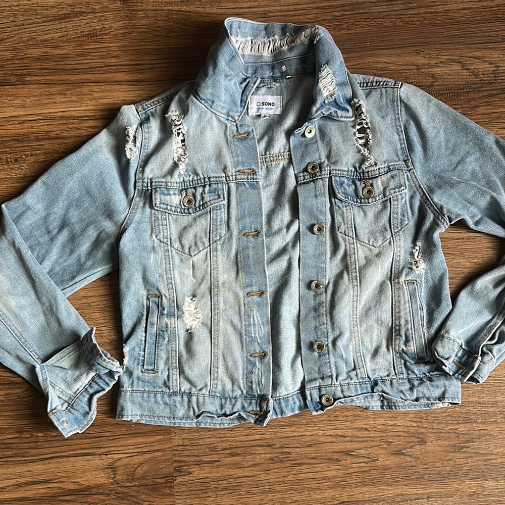 Distressed Light Blue Denim Jacket